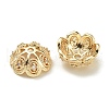 Rack Plating Brass Micro Pave Clear Cubic Zirconia Bead Caps KK-K386-14G-01-2