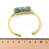 Natural Amazonite Beads Cuff Bangles for Women BJEW-Q035-01G-01-4