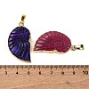 Natural Agate Crystal Electroplate Conch Pendants G-F168-14-M-3