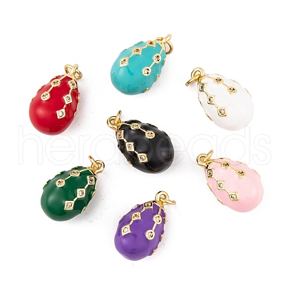 Brass Micro Pave Cubic Zirconia Pendants KK-E112-14G-1