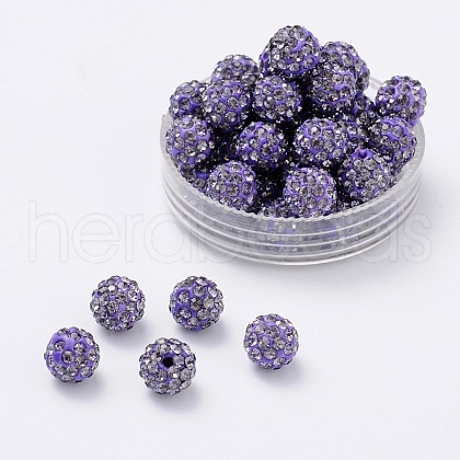 Polymer Clay Rhinestone Beads RB-H258-HD10mm-539-1