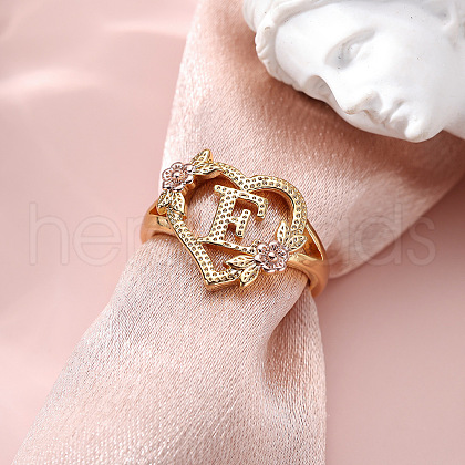 Heart with Flower Hollow Out Brass Finger Rings FS-WG99C3E-31-1