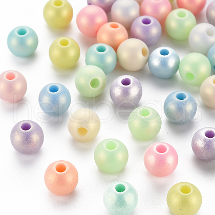 Spray Painted Opaque Acrylic Beads X-ACRP-S679-B33-1