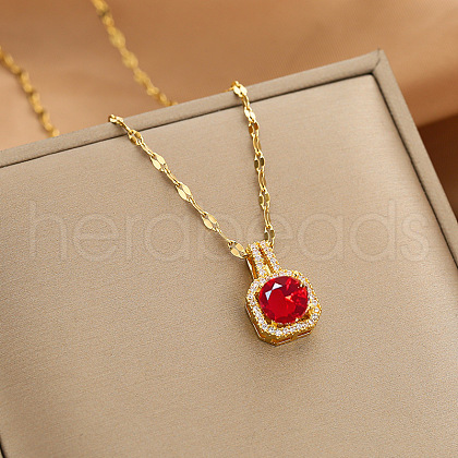 Colorful Rhinestone Pendant Necklace Minimalist Style Fashion Jewelry ED3152-1-1