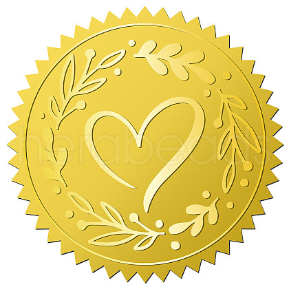 12 Sheets Self Adhesive Gold Foil Embossed Stickers DIY-WH0451-031-1