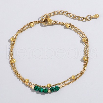 Bohemian Style Synthetic Malachite Beaded Bracelets Women's Fashion Accessory WQ4468-10-1