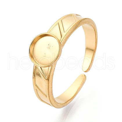 304 Stainless Steel Cuff Ring Components STAS-T066-08G-1