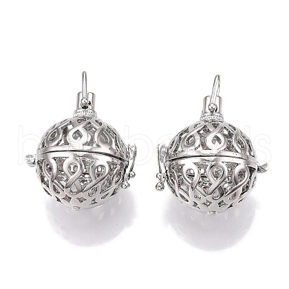 Rack Plating Brass Cage Pendants KK-S751-005P-1