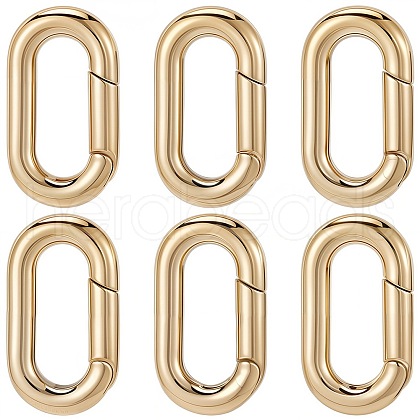 SUNNYCLUE 6Pcs Ion Plating(IP) 304 Stainless Steel Spring Gate Rings STAS-SC0008-34-1