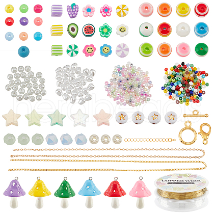   DIY Candy Color Bracelet Necklace Making Kit DIY-PH0009-40-1