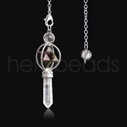 Natural Dragon Blood Hexagonal Pointed Dowsing Pendulums PW-WG0B402-01-1