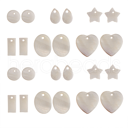Natural Freshwater Shell Pendants SHEL-CJ0001-03-1