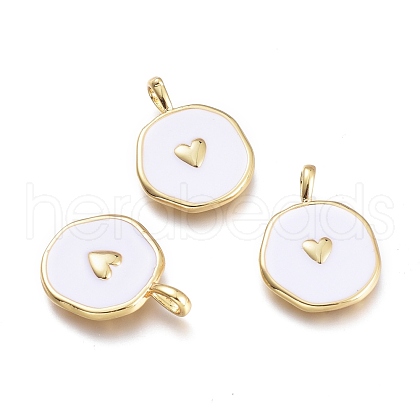 Brass Enamel Pendants X-KK-K248-04G-1