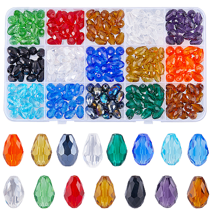 SOFPLATE 300Pcs 15 Styles Glass Beads Strands GLAA-SP0001-20-1
