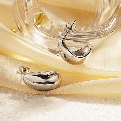 Non-Tarnish 304 Stainless Steel Teardrop Stud Earrings BN7669-2-1