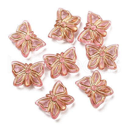 Plating Transparent Acrylic Beads OACR-B013-26C-1