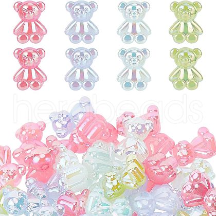 CHGCRAFT 60Pcs 4 Colors Opaque Acrylic Beads MACR-CA0001-22-1