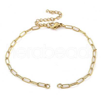 304 Stainless Steel Paperclip Chains Bracelet Making AJEW-P119-03G-1