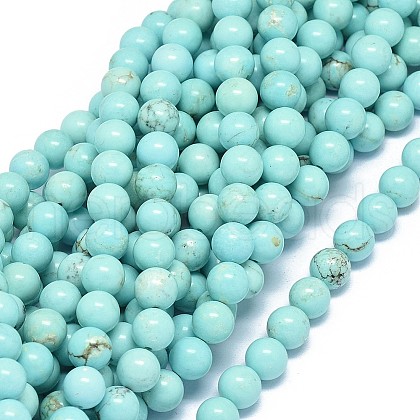 Natural Magnesite Beads Strands G-F604-04-6mm-1