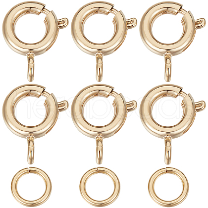 Beebeecraft 30Pcs Brass Spring Ring Clasps DIY-BBC0001-49-1