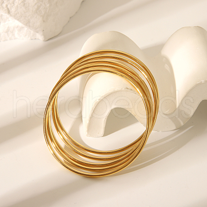 5Pcs Stylish 304 Stainless Steel Plain Bangles for Women CS8821-2-1