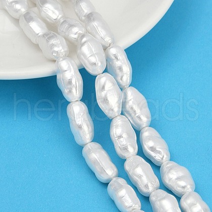 Electroplate Porcelain Imitation Pearl Beads Strands BSHE-Z009-09-1
