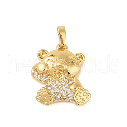 Brass Micro Pave Cubic Zirconia Pendants KK-E111-44B-G-1