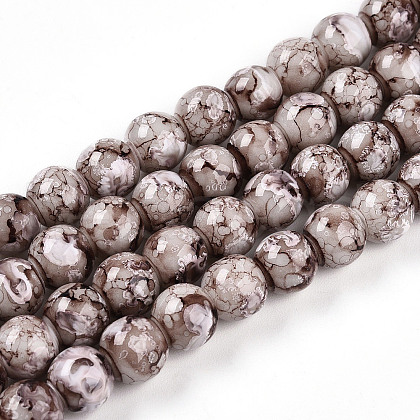 Baking Painted Glass Beads Strands DGLA-N003-8mm-A05-1