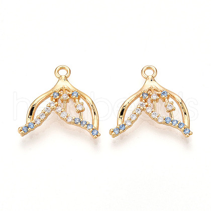 Brass Micro Pave Cubic Zirconia Pendants KK-N261-101G-1