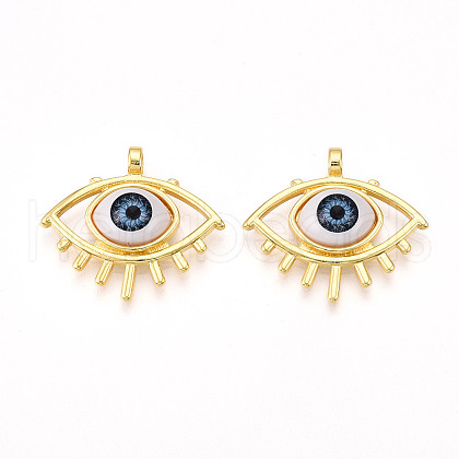 Brass Resin Pendants KK-T070-94-1