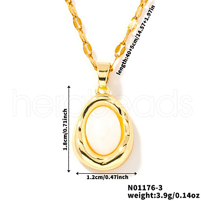 Elegant Oval Brass Pendant Necklaces SC8993-3-1