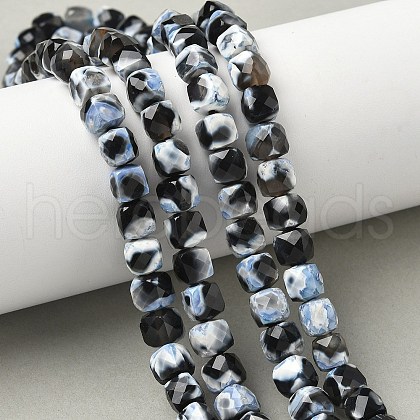 Natural Fire Crackle Agate Beads Strands G-H078-C49-6mm-02-1