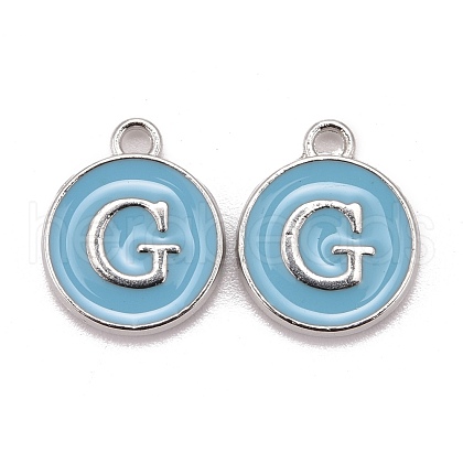 Platinum Plated Alloy Enamel Charms X-ENAM-S118-04G-P-1