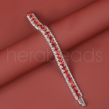 Square Alloy Rhinestone Cup Chain Bracelets for Women WG1D83C-12-1