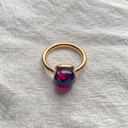 Square 304 Stainless Steel with Glass Finger Rings FS-WG8AAFA-02-1