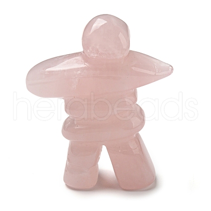 Natural Rose Quartz Carved Healing Human Shape Figurines DJEW-D012-03D-1