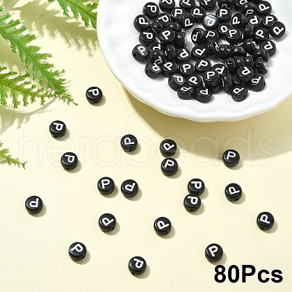 Opaque Acrylic Horizontal Hole Beads SACR-YW0001-70P-1