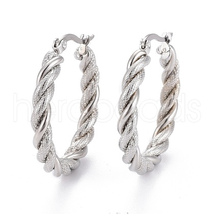 Tarnish Resistant 304 Stainless Steel Hoop Earring EJEW-F257-12P-1