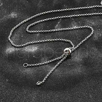 Non-Tarnish Adjustable 304 Stainless Steel Slider Necklaces NJEW-L156-003P-1