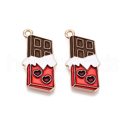 Valentine's Day Theme Alloy Enamel Pendants ENAM-T020-50B-01-1
