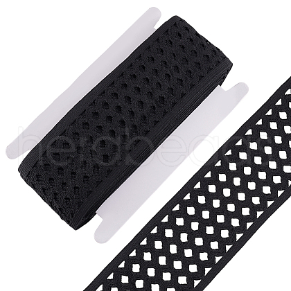 FINGERINSPIRE 10 Yards Polyester Elastic Hollow Wide Band DIY-FG0006-44B-1