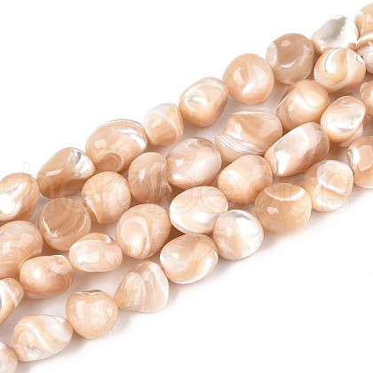 Natural Trochid Shell/Trochus Shell Beads Strands SSHEL-N040-13-1