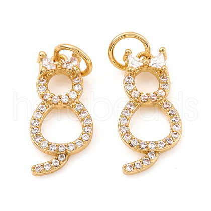 Brass Micro Pave Cubic Zirconia Charms ZIRC-G169-01G-1
