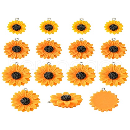10Pcs 3 Styles Opaque Resin Pendants RESI-YW0001-60-1