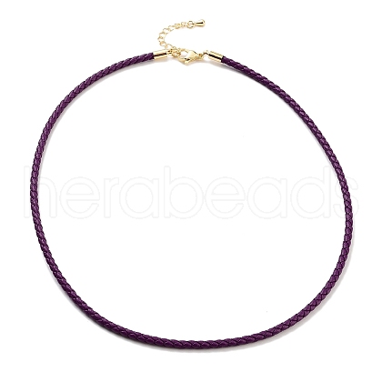 Braided Round Imitation Leather Bracelets Making BJEW-H610-01G-10-1