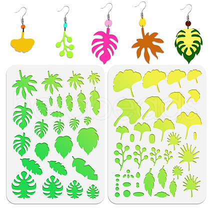 2Pcs 2 Style PET Plastic Earring Handwork Template DIY-WH0571-002-1