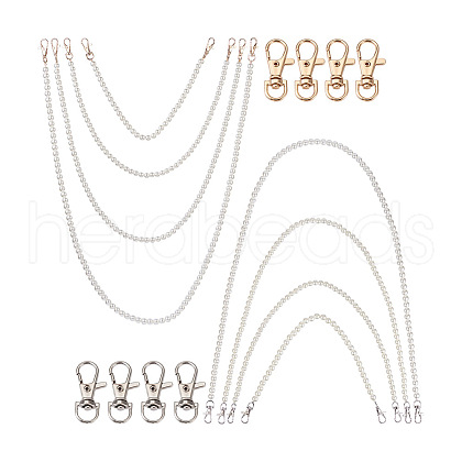 8Pcs 8 Styles White Acrylic Round Beads Bag Handles FIND-TA0001-40-1