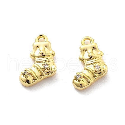 Brass Micro Pave Cubic Zirconia Pendants KK-U049-04G-04-1