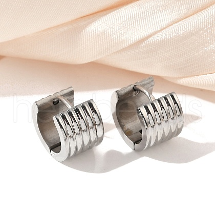 304 Stainless Steel Polishing Effect Hoop Earrings EJEW-M001-40A-P-1