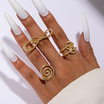 3Pcs Alloy Finger Rings Sets WG7802C-35-1